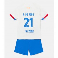 Echipament fotbal Barcelona Frenkie de Jong #21 Tricou Deplasare 2023-24 pentru copii maneca scurta (+ Pantaloni scurti)